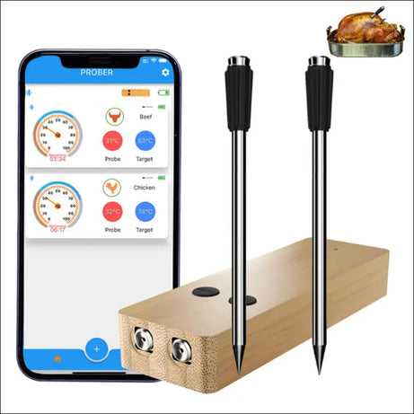 ChefSync Wireless Meat Thermometer: Bluetooth, Dual Probes, Smartphone App. Chefio.