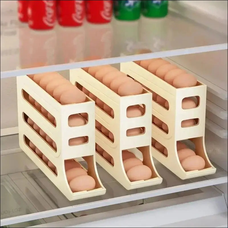 Chefio EggRoller XL: Rolling egg organizer for fridge. Fresh egg storage, space saver!