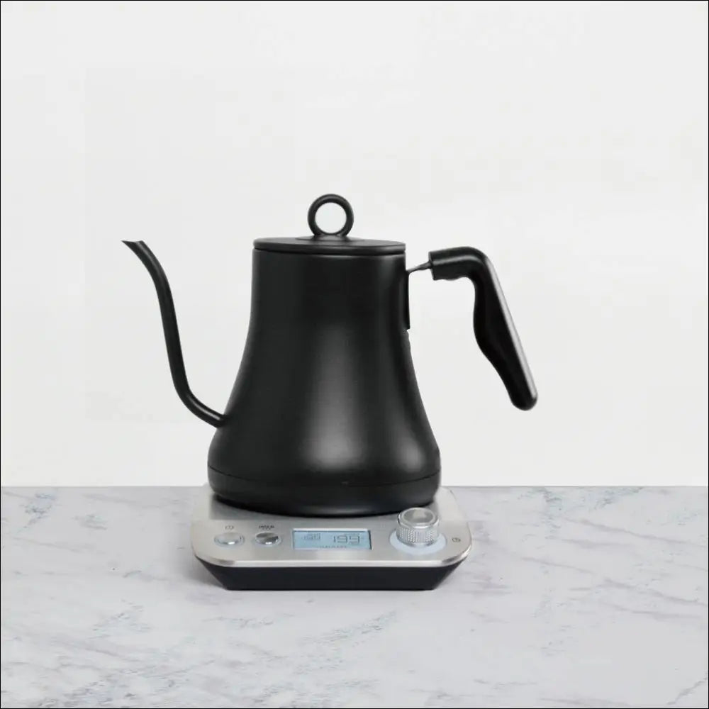 Chefio Gooseneck Electric Kettle: Precision Pour Over Coffee & Tea. Temperature Control, Rapid Heating, Stainless Steel. [Brand] Kettle on Scale