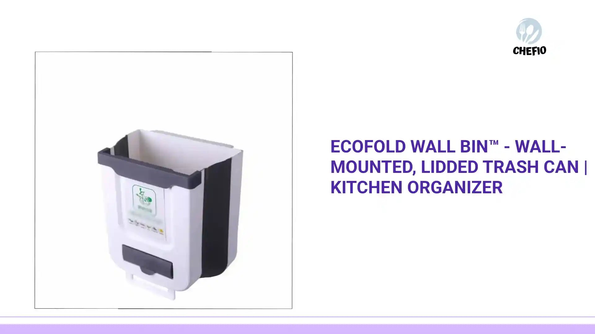 EcoFold Wall Bin&trade; - Wall-Mounted, Lidded Trash Can | Kitchen Organizer by@Outfy