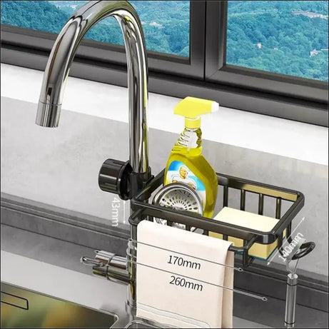 Chefio Sink Organizer: Sponge Holder, Dish Soap Caddy, Kitchen Organization Solution