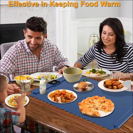 Smart Food Warming Tray Mat: Electric Food Warmer for Family Dinner, Keeps Dishes Warm & Portable. Chefio.