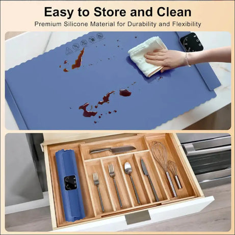 Chefio Smart Food Warming Tray Mat: Electric warmer, easy clean & storage. Silicone heat mat for perfect meals. Portable food warmer