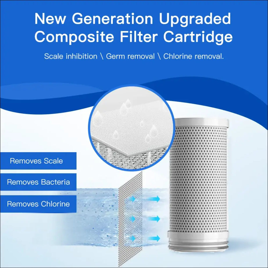 TastePure Cartridge removes bacteria and chlorine for fresher water.