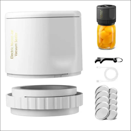 Chefio VacuumMaster Mason Jar Sealer Kit: Electric sealer, jar, lids for food preservation & canning. Extend freshness!
